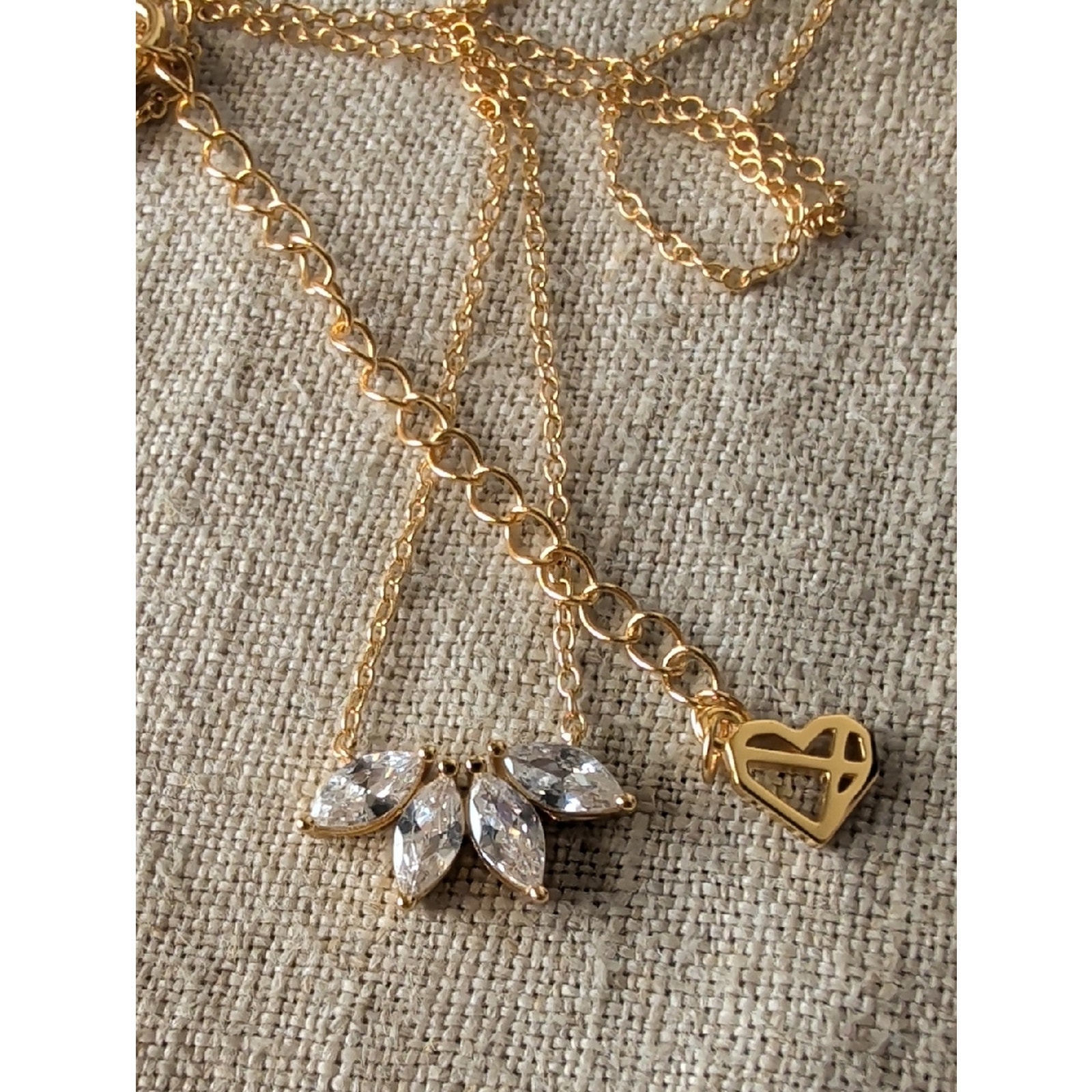 Caitlyn Minimalist 18k Gold Necklace Marquise Cz Diamond Bridal Collection — image 7 of 8